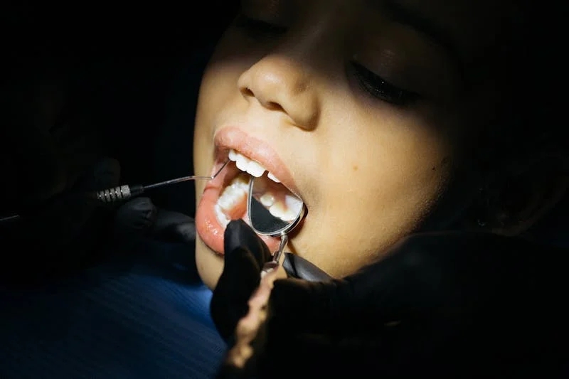 child getting dental work done